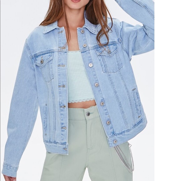 Forever 21 Embroidered Light Denim Jacket - Picture 3 of 6